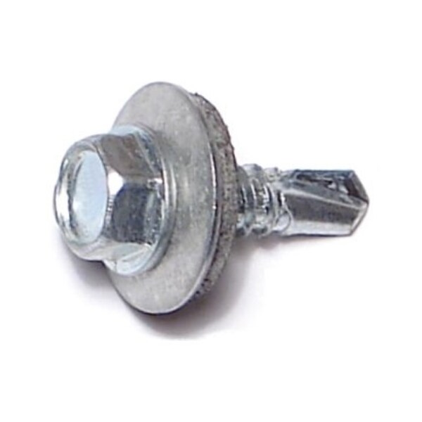Midwest Fastener Self-Drilling Screw, #14 x 1-1/4 in, Zinc Plated Steel Flange Hex Head External Hex Drive, 100 PK 51648 - main